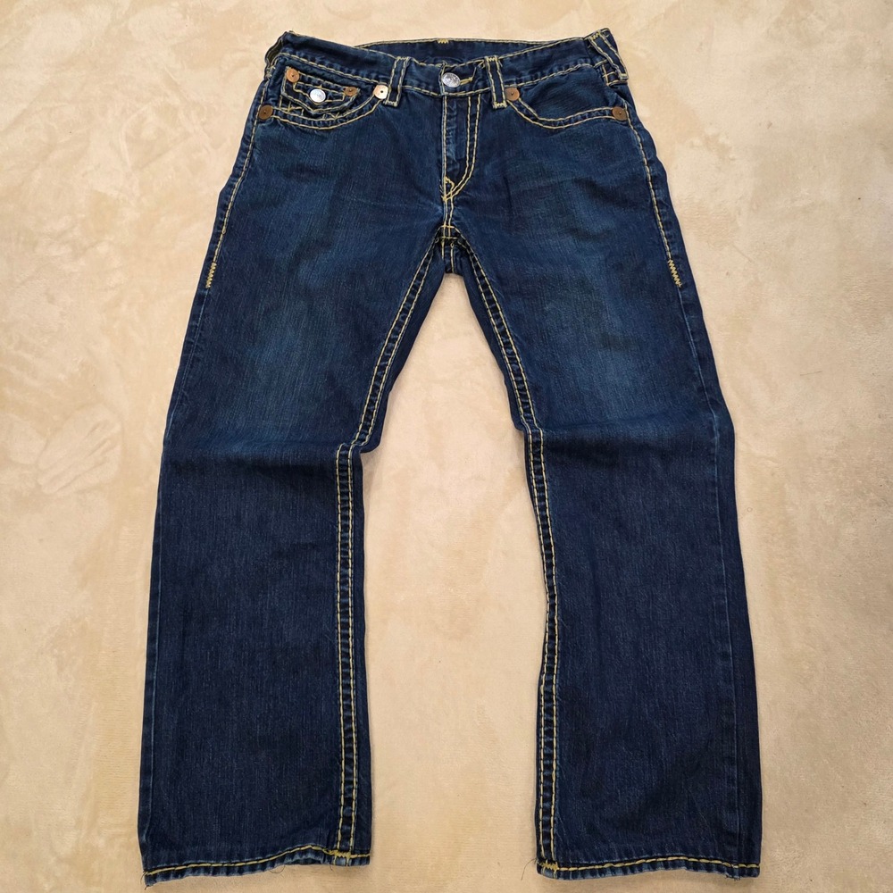 Vintage True Religion Billy Super T Jeans Men's 36 Yellow Thick Stitch Y2K